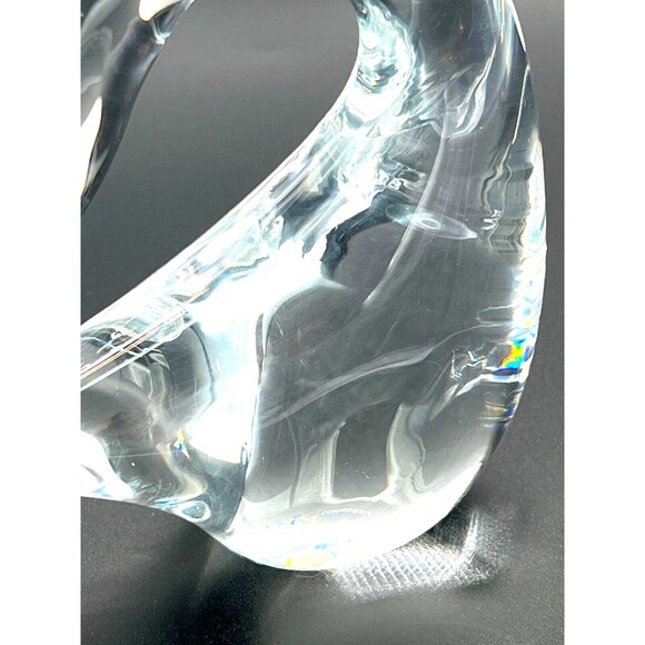 Marcolin Swedish Crystal Swan Art Glass Signed Hand Blown Murano Styled Glass - Picture 15 of 16